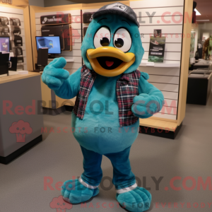 Postava maskota Teal Apple...