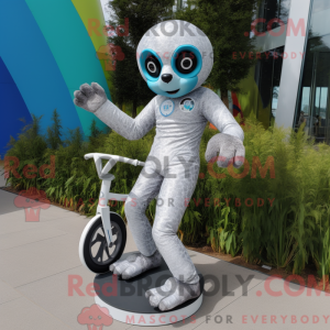 Sølv Unicyclist maskot...