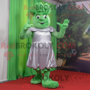 Sølv brokkoli maskot drakt...