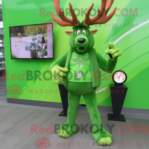 Lime Green Irish Elk mascot...