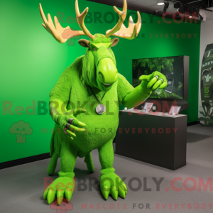 Limegrön maskotkostymefigur...