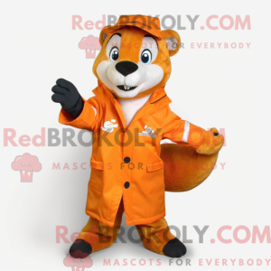 Orange Wiesel Maskottchen...