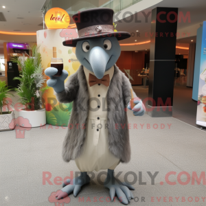 Grå Kiwi-maskotdraktfigur...