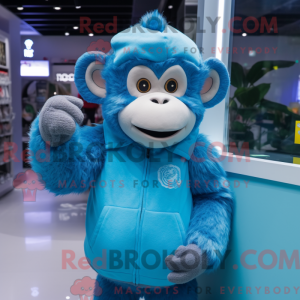 Figura de máscara Sky Blue Monkey com capuz e moletom e eleitor - Macacos Mascotes - REBROKO_325172 - RedBrokoly.com