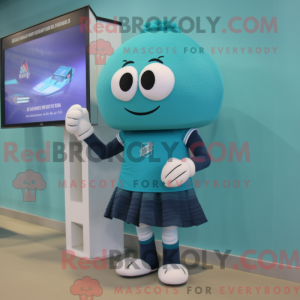 Teal Volleyball Net mascot...