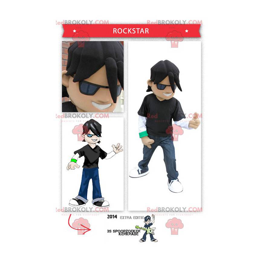 Mascote jovem rockstar rockstar - Redbrokoly.com