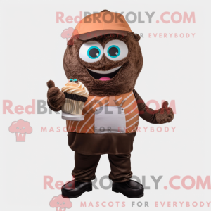 Brun Cupcake maskot kostume...