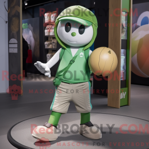 Grøn Juggle maskot kostume...