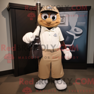 Beige Golf Bag maskot...