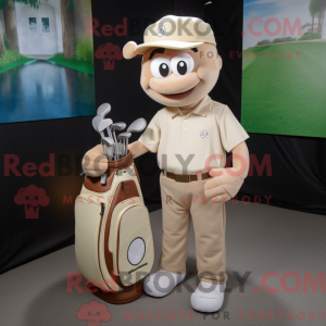Beżowa torba golfowa maskot...