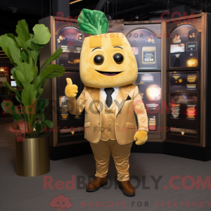 Gold Beet maskot kostume...