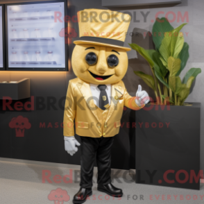 Fantasia de mascote de beterraba dourada com blazer e carteiras - Mascotes de beterraba - REBROKO_325235 - RedBrokoly.com
