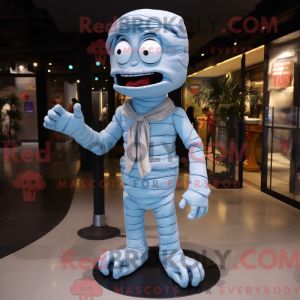 Sky Blue Mummy maskot...