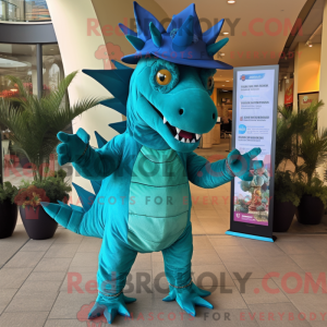 Turkis Stegosaurus maskot...