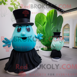Cyan Cabbage Leaf mascot...