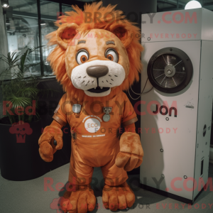 Rust Lion maskot kostume...