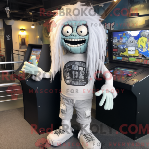 Wit Zombie-mascottekostuum...