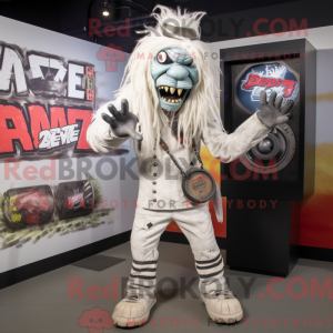 Hvid Zombie maskot kostume...