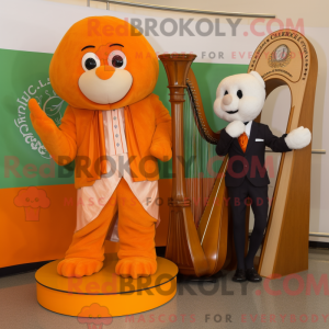 Orange Celtic Harpe maskot...