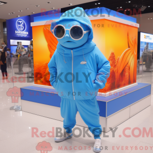 Sky Blue Goldfish maskot...