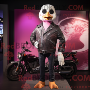 Pink Goose maskot kostume...