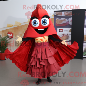 Rød Nachos maskotdraktfigur...