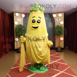 Gold Celery mascottekostuum...