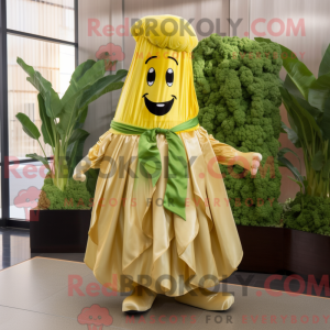Gold Celery mascottekostuum...