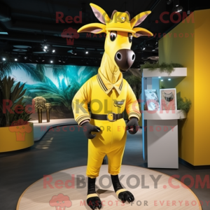 Lemon Yellow Okapi mascot...