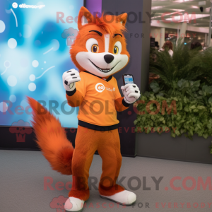 Orange Skunk mascot costume...