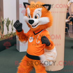 Orange Skunk maskot kostume...