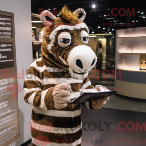 Brun Zebra-maskotdraktfigur...