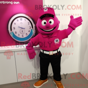 Magenta armbåndsur maskot...