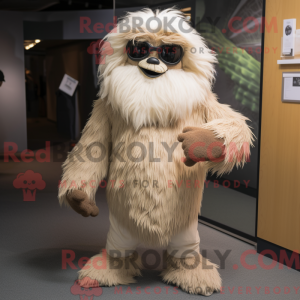 Tan Yeti mascot costume...
