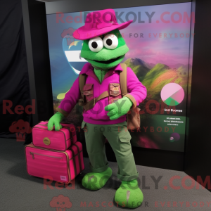 Boina verde magenta com...