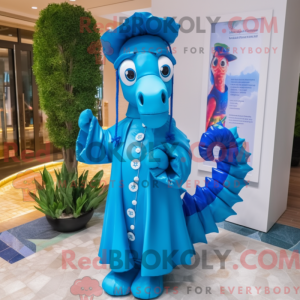 Blue Seahorse maskot...