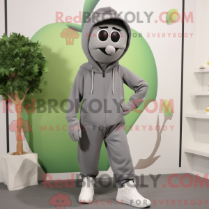 Gray Apple mascot costume...