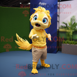 Guld Betta Fish maskot...