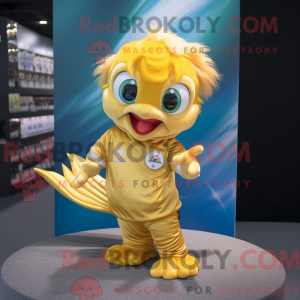 Guld Betta Fish maskot...