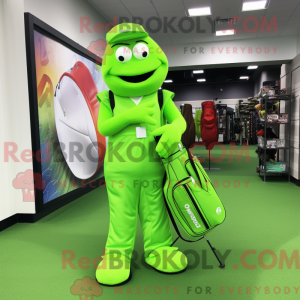 Lime Green Golf Bag maskot...