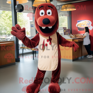 Maroon Hot Dog mascot...