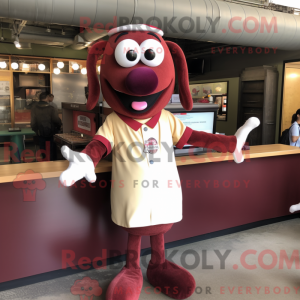 Maroon Hot Dog mascot...