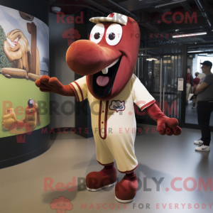 Maroon Hot Dog mascot...