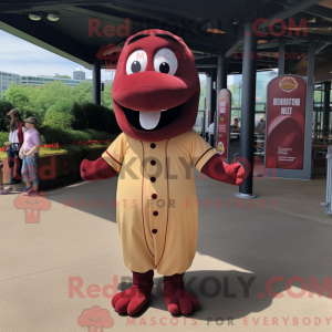 Maroon Hot Dog mascot...
