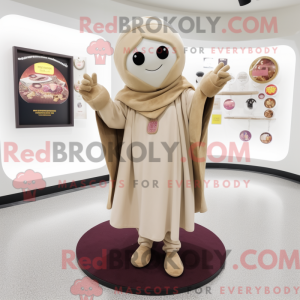 Beige Plum mascot costume...