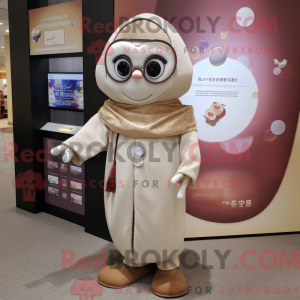 Beige pruim mascottekostuum...