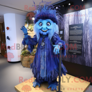 Blå heks maskot kostume...