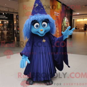 Blauwe heks mascottekostuum...