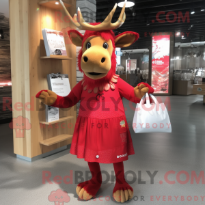 Red Moose-maskotdraktfigur...