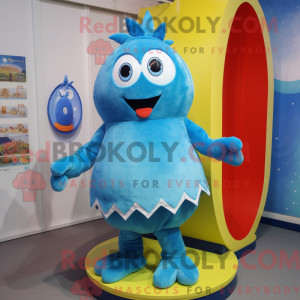 A figura azul da máscara de...
